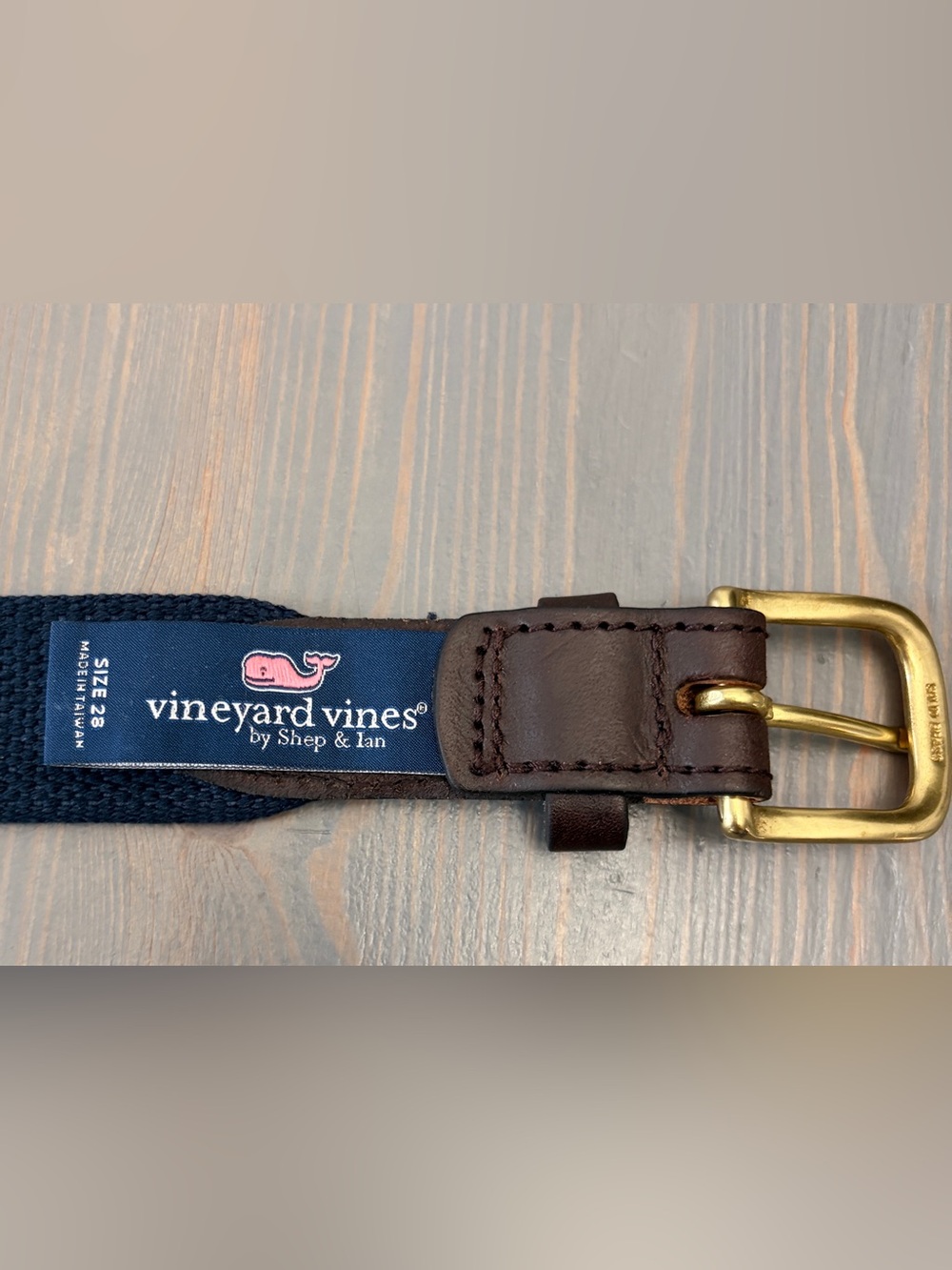 Vineyard Vines Navy and White Whale Pattern Belt